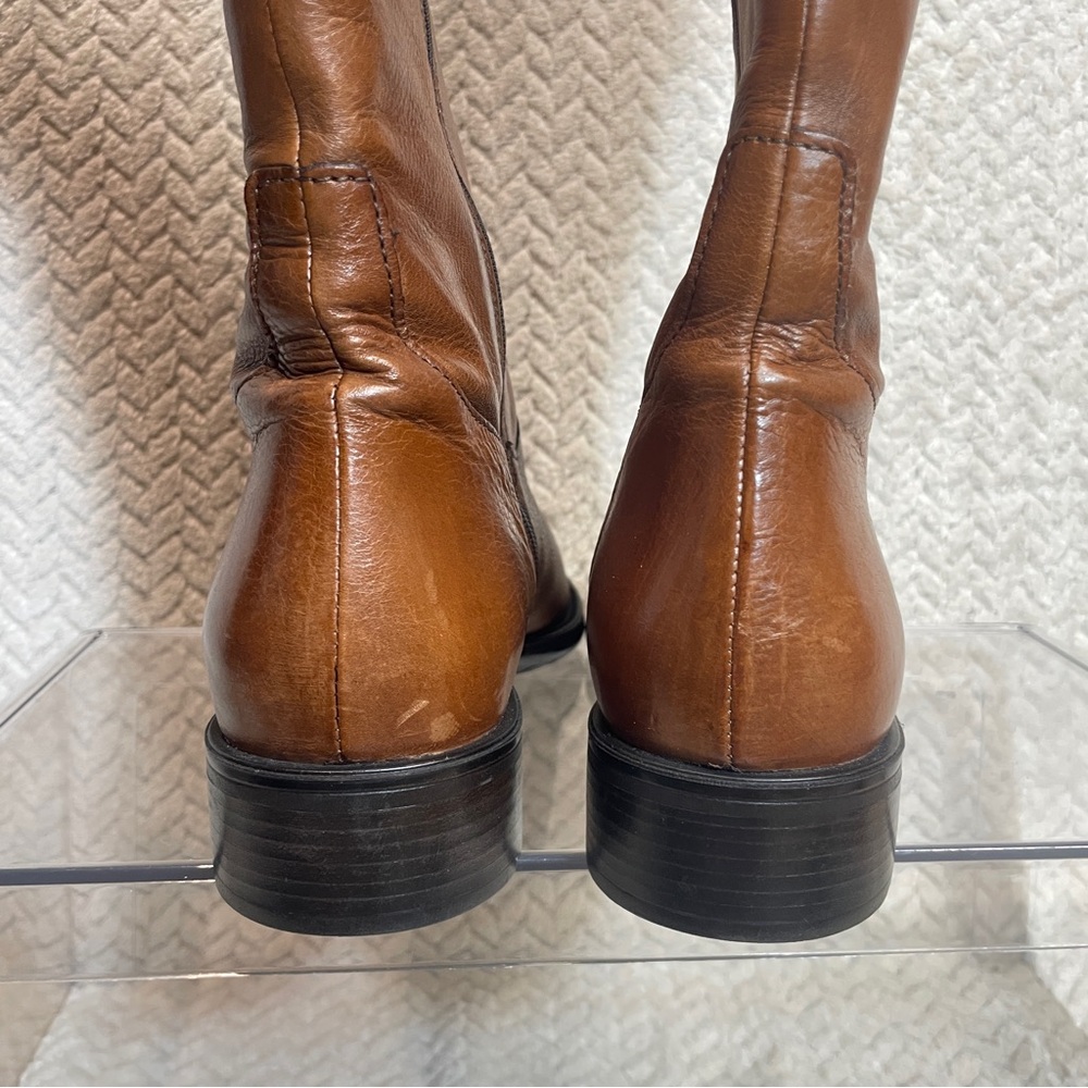 Clarks Womens 7.5 M‎ Mullin Spice Brown Leather Knee High Riding Boot Equestrian - Picture 6 of 16